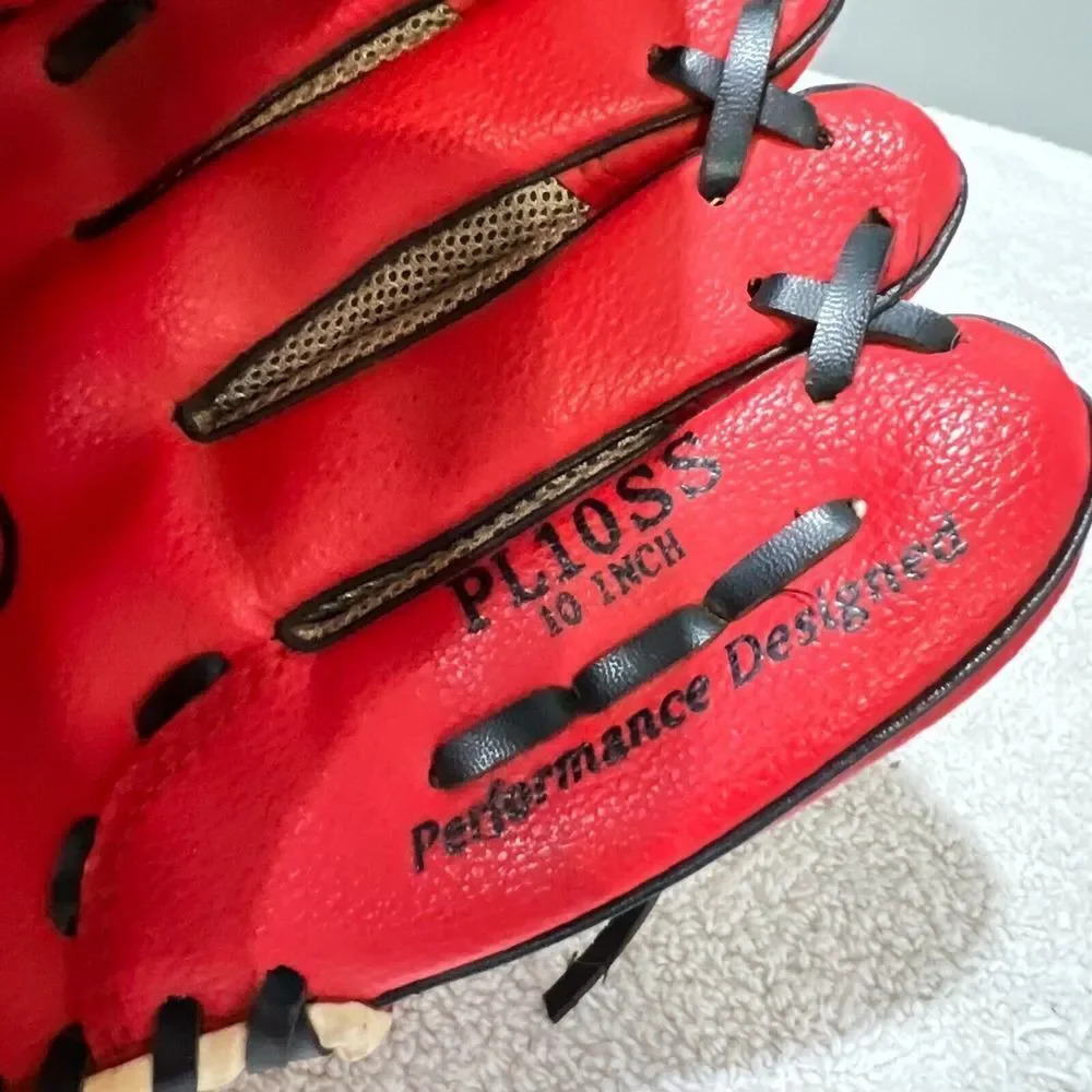 Rawlings Kids Red Players Series Baseball Glove Left Handed Leather 10" ESB02 - Picture 6 of 7